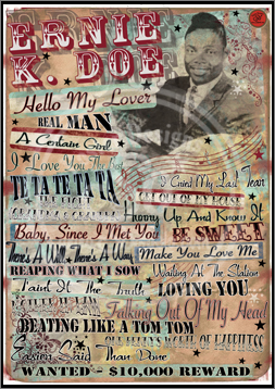 Ernie K. Doe, Poster, Graphic Design, Poster for Sale, Rock n Roll, Blues, Rhythm'n Blues, Punk, Sophie Lo
